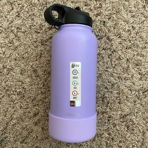 B-WELL 34oz Insulated Water Bottle Lavender w/ Handle Lid & Boot Stainless New